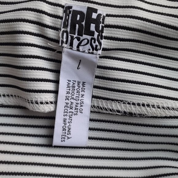 Free Press Nordstrom Black&White Stripes Elastic Waist KneeLength Pencil Skirt - Picture 10 of 12